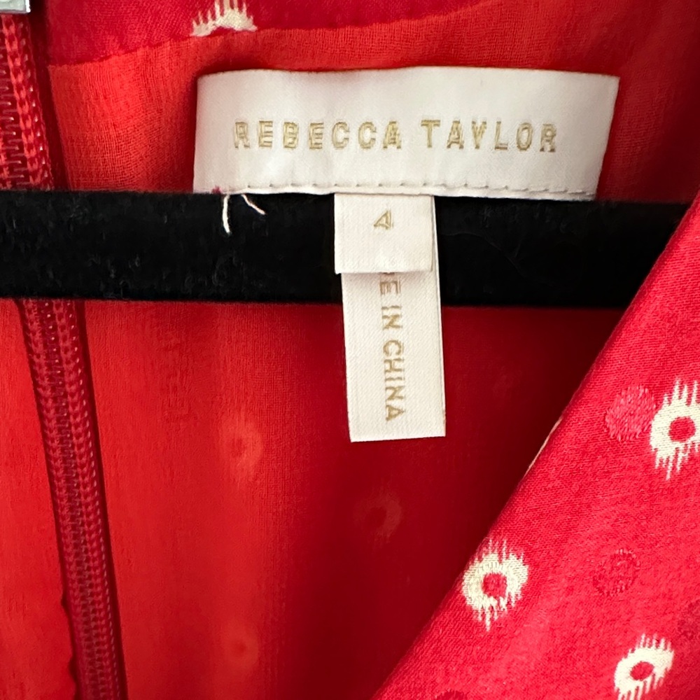 Rebecca Taylor Red and White Patterned Dress - Picture 4 of 5